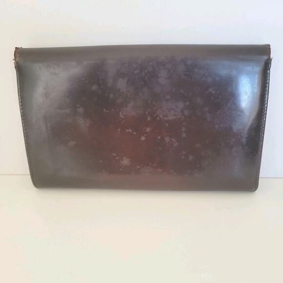 PRADA Foglio In Pelle Spazzolato Cordovan Leather Logo Wallet Envelope Large Box - Picture 3 of 15